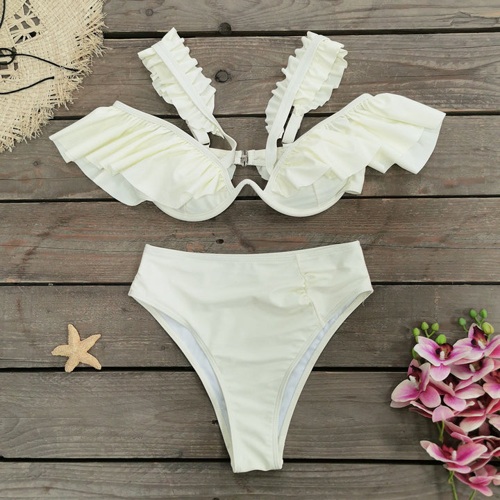 Dame Bikini-sæt med voluminøse frynsedetaljer og justerbare stropper Stilla