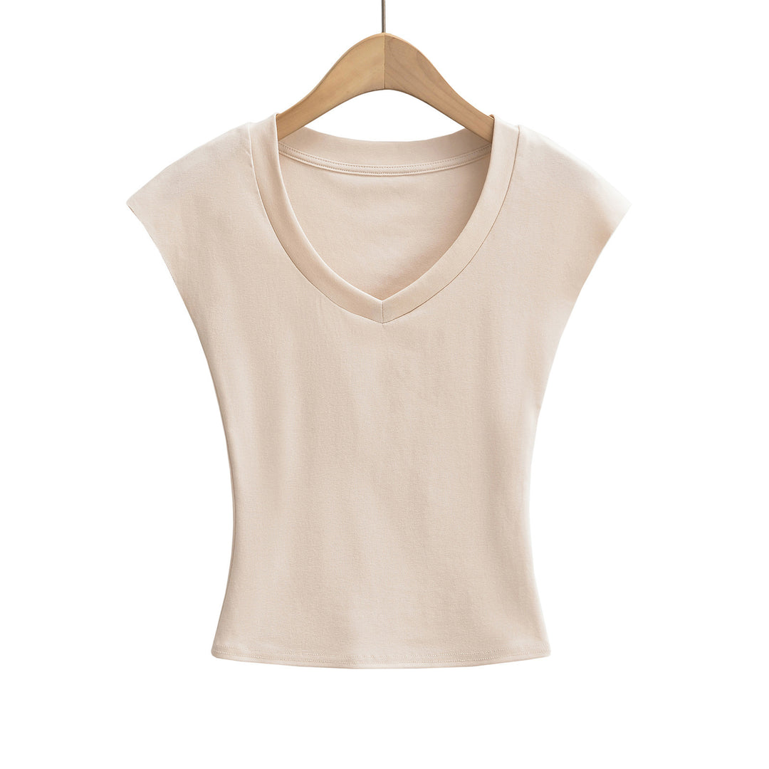 Dame Korte Ærmer V-Hals T-Shirt Stilla