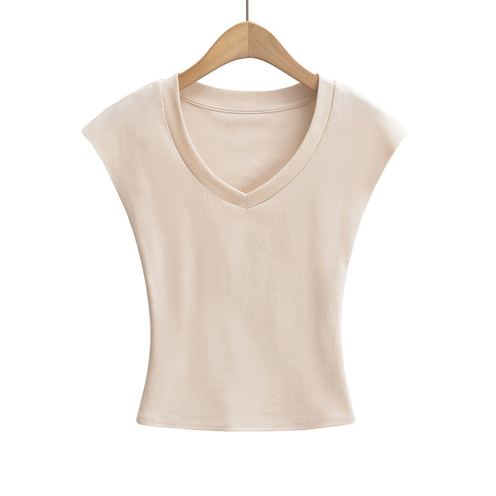Dame Korte Ærmer V-Hals T-Shirt Stilla