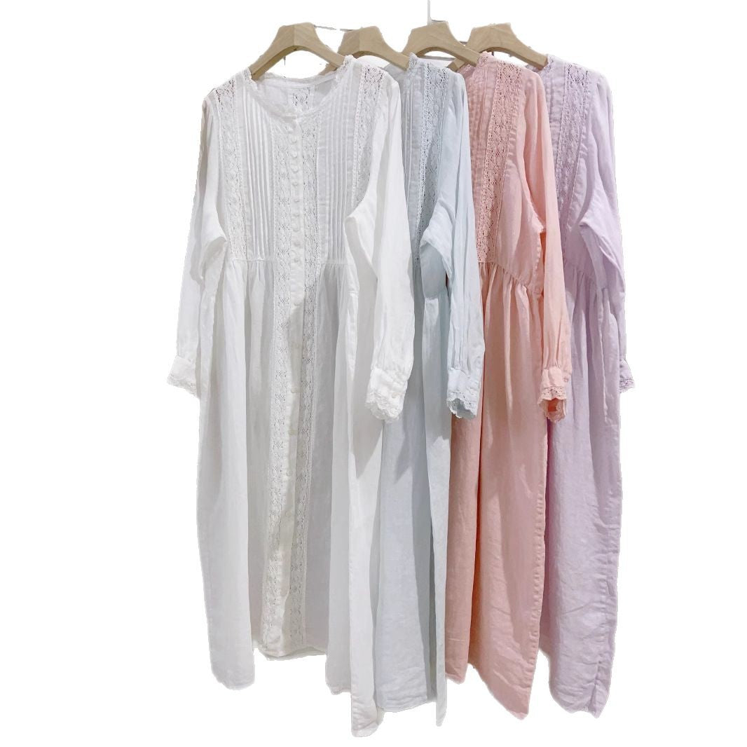 Femme vintage-inspireret knap-op maxi kjole Stilla