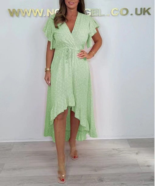 Dame High-Low Flæse Wrap Kjole Stilla