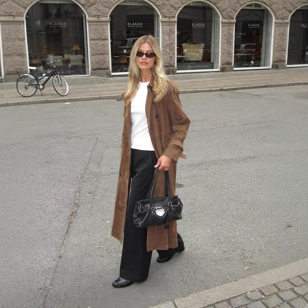 Dame elegant og stilfuld lang frakke Stilla