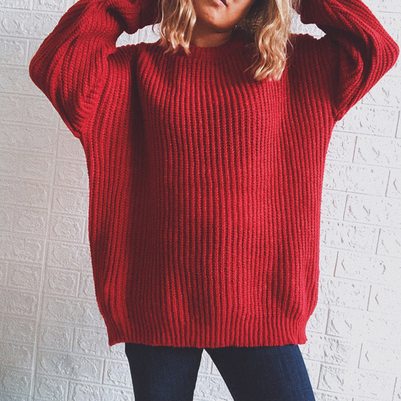 Kvinder chunky strikket sweater med oversize pasform og afslappede ærmer Stilla