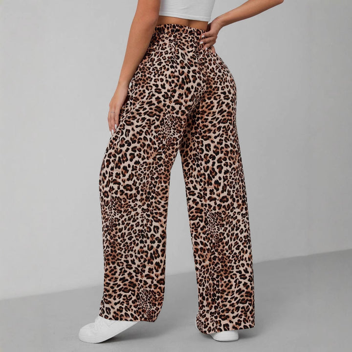 Dame Relaxed Fit Leopardmønster Palazzo Bukser Stilla
