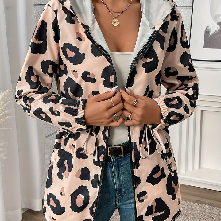 Dame fritidsparkajakke med leopardprint Stilla