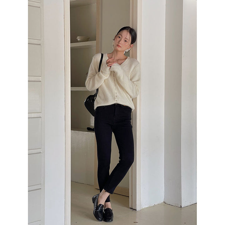 Dame High-Waist Jeans i stilfuld vintage-look med fine vask og elastisk linning Stilla