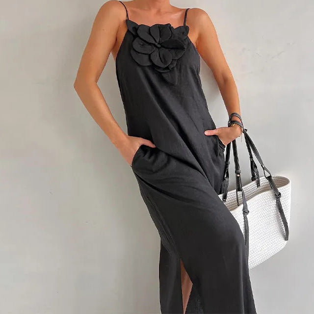 Dame overall med blomstret detalje Stilla