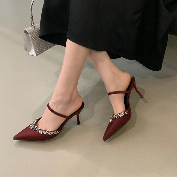 Dame Slingback Pumps med elegante strassdekorationer Stilla
