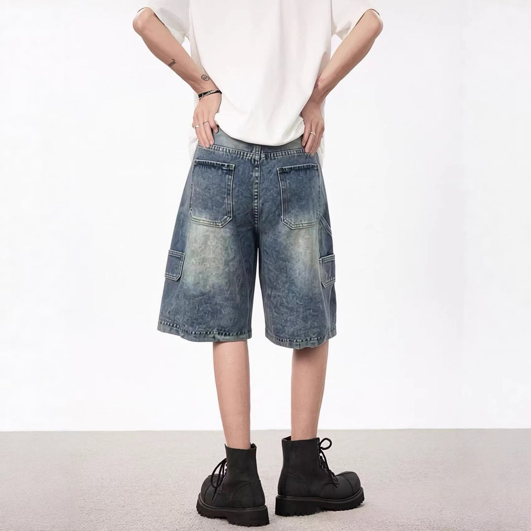 Dame casual Denim shorts med høj talje og bred pasform Skovae