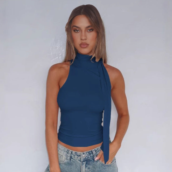 Dame Top med asymmetrisk snit Stilla