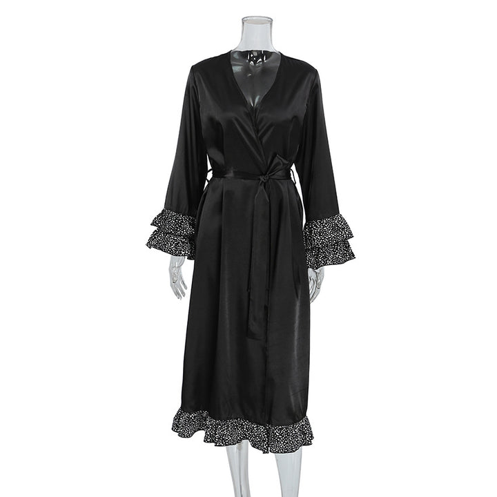 Dame Kimono-robe med elegante flæser Stilla