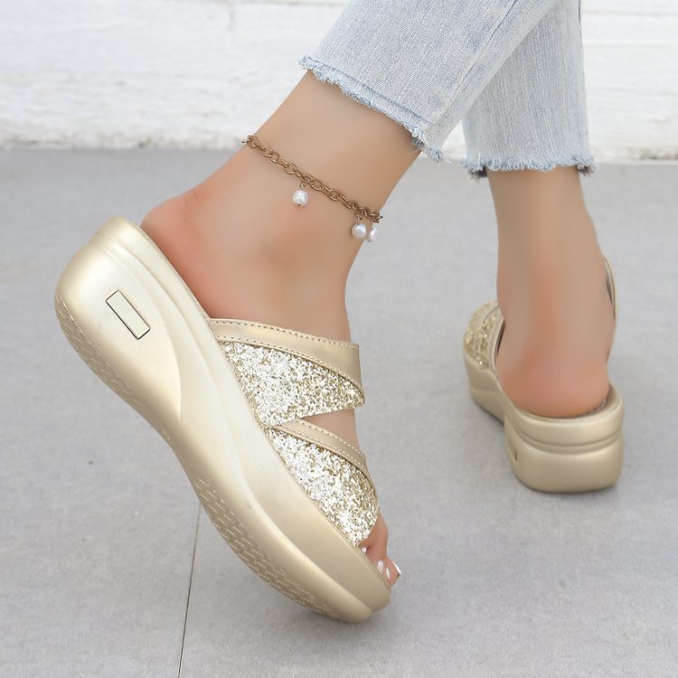 Dame Komfortable Sandaler med glitrende Riemende Design Stilla
