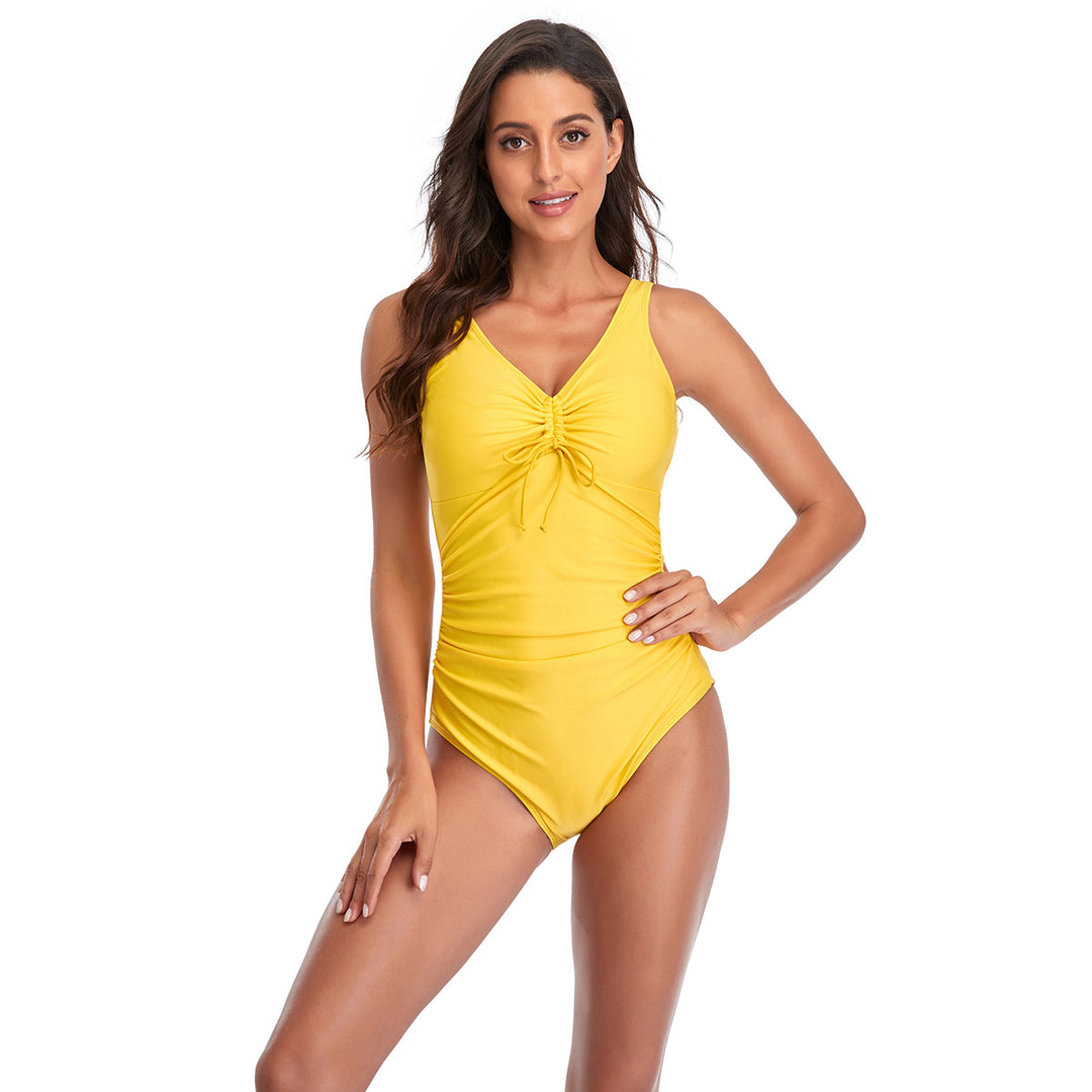 Dame one-piece badedragt med raffinerede flæsedetaljer og elastisk design Skovae