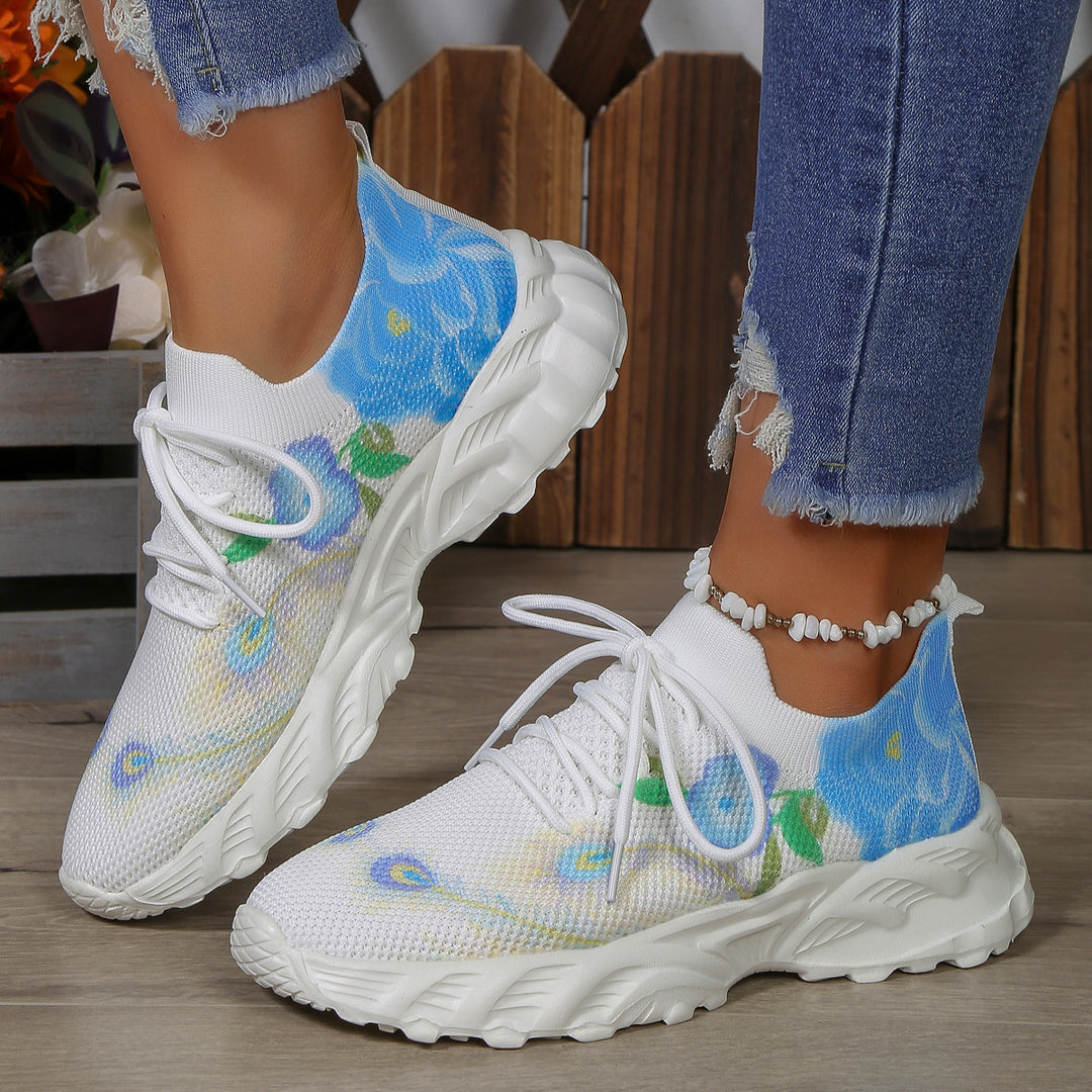 Dame Åndbare Sneakers med blomsterdesign og skridsikker sål Stilla