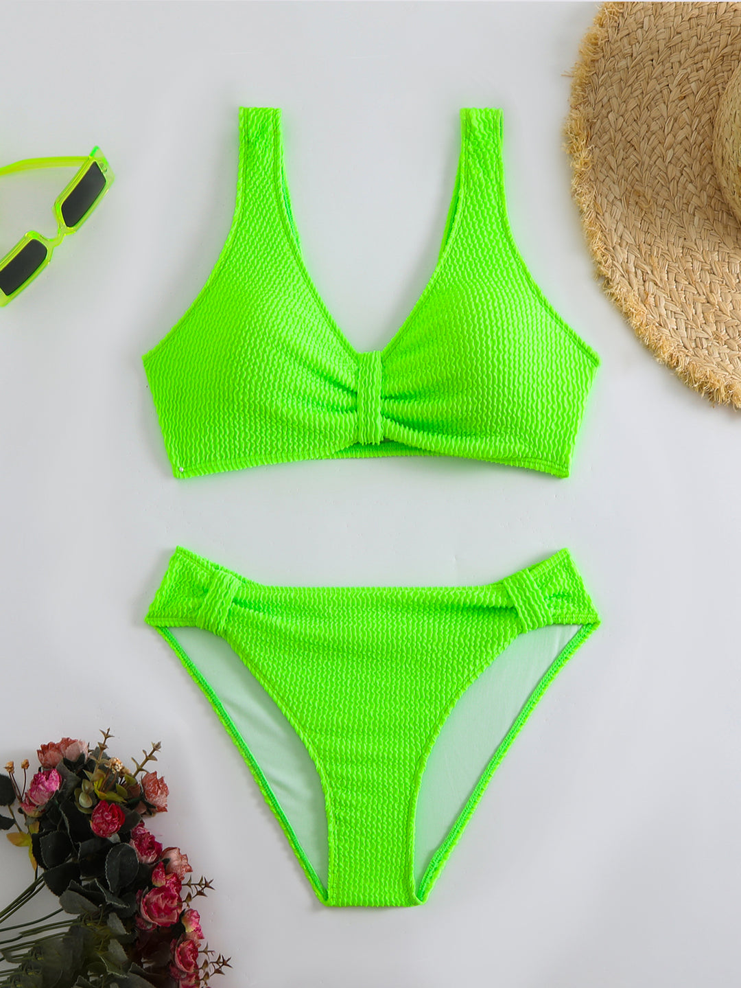 Femme Struktureret Højskåret Bikini-Sæt Stilla