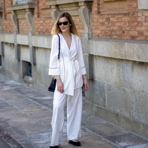 Dame bred Palazzo-bukser med elegant talje Stilla