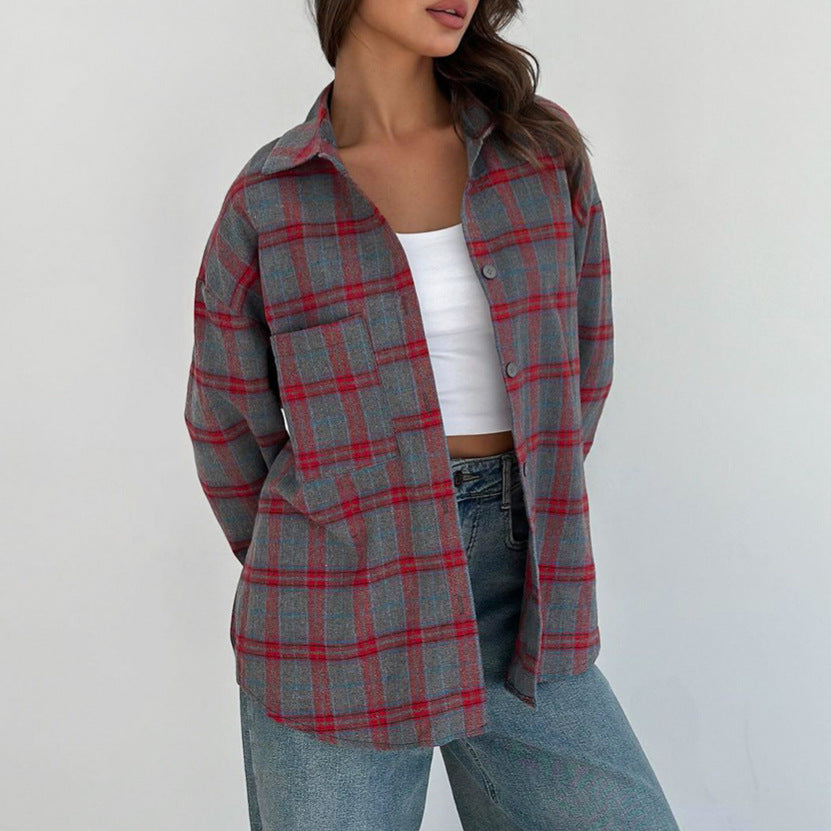 Dameternetternet Flanellskjortejakke med oversized pasform Stilla