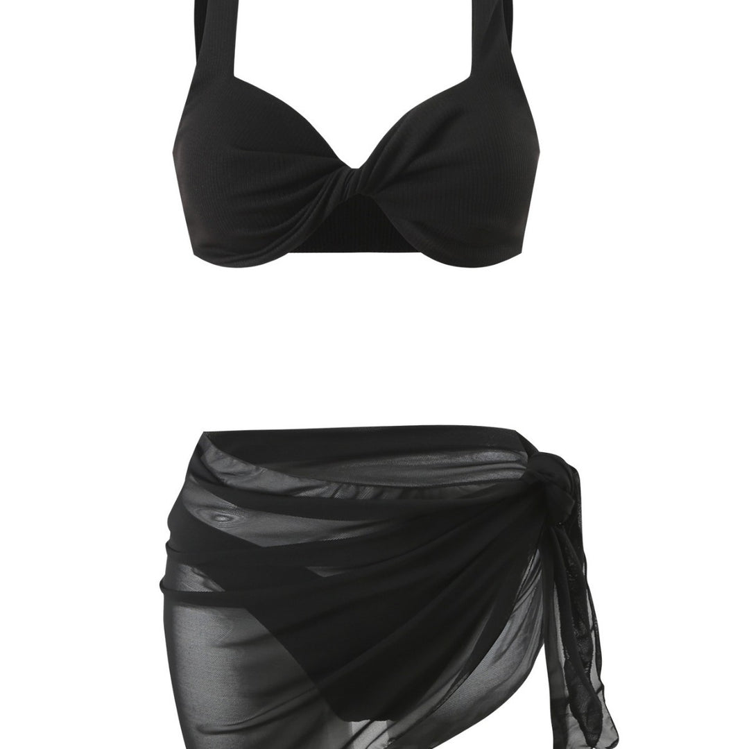 Dame bikini-sæt med knude-detail Stilla