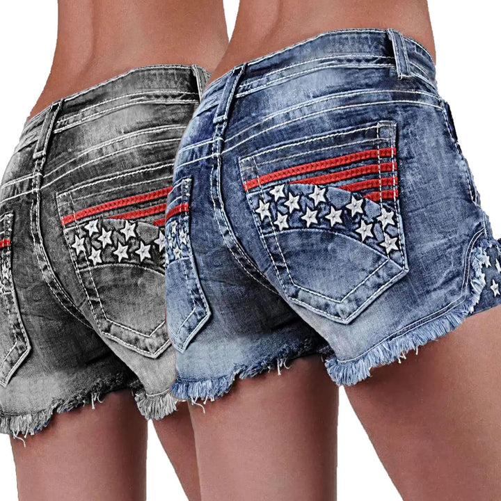 Dame Jeans-shorts i vintage-stil Stilla