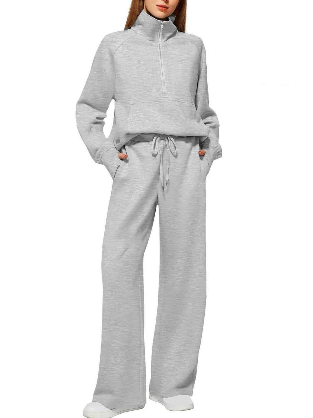 Dame Behageligt Zip-Up Lounge Sæt Stilla