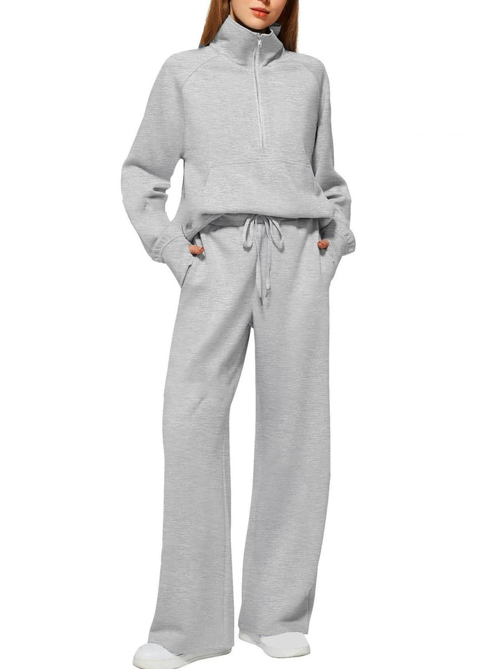 Dame Behageligt Zip-Up Lounge Sæt Stilla