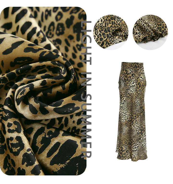 Damer Maxikjole med elegant leopardmønster og høj slids Stilla