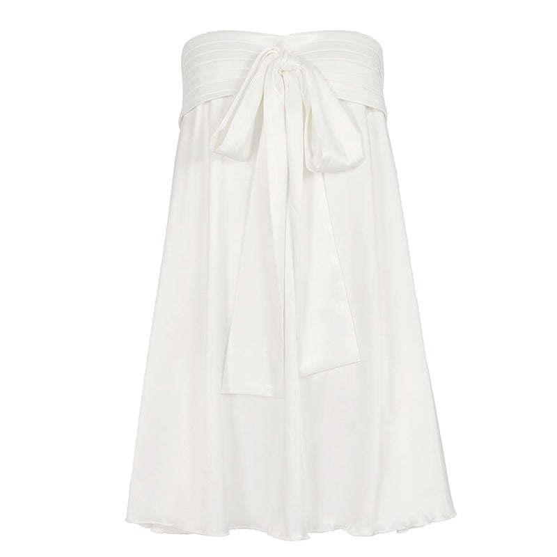 Damen eleganter Midirock mit gesmoktem Bund und losem Schnitt Skovae