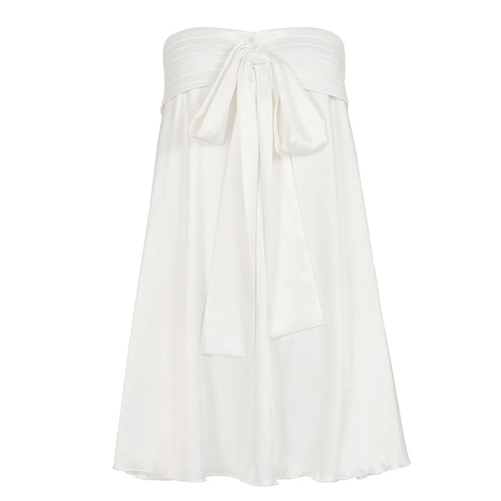 Damen eleganter Midirock mit gesmoktem Bund und losem Schnitt Skovae
