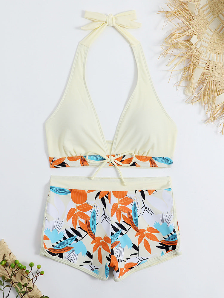 Dame Sporty bikini sæt med raffineret knude detalje og blomster mønster Stilla