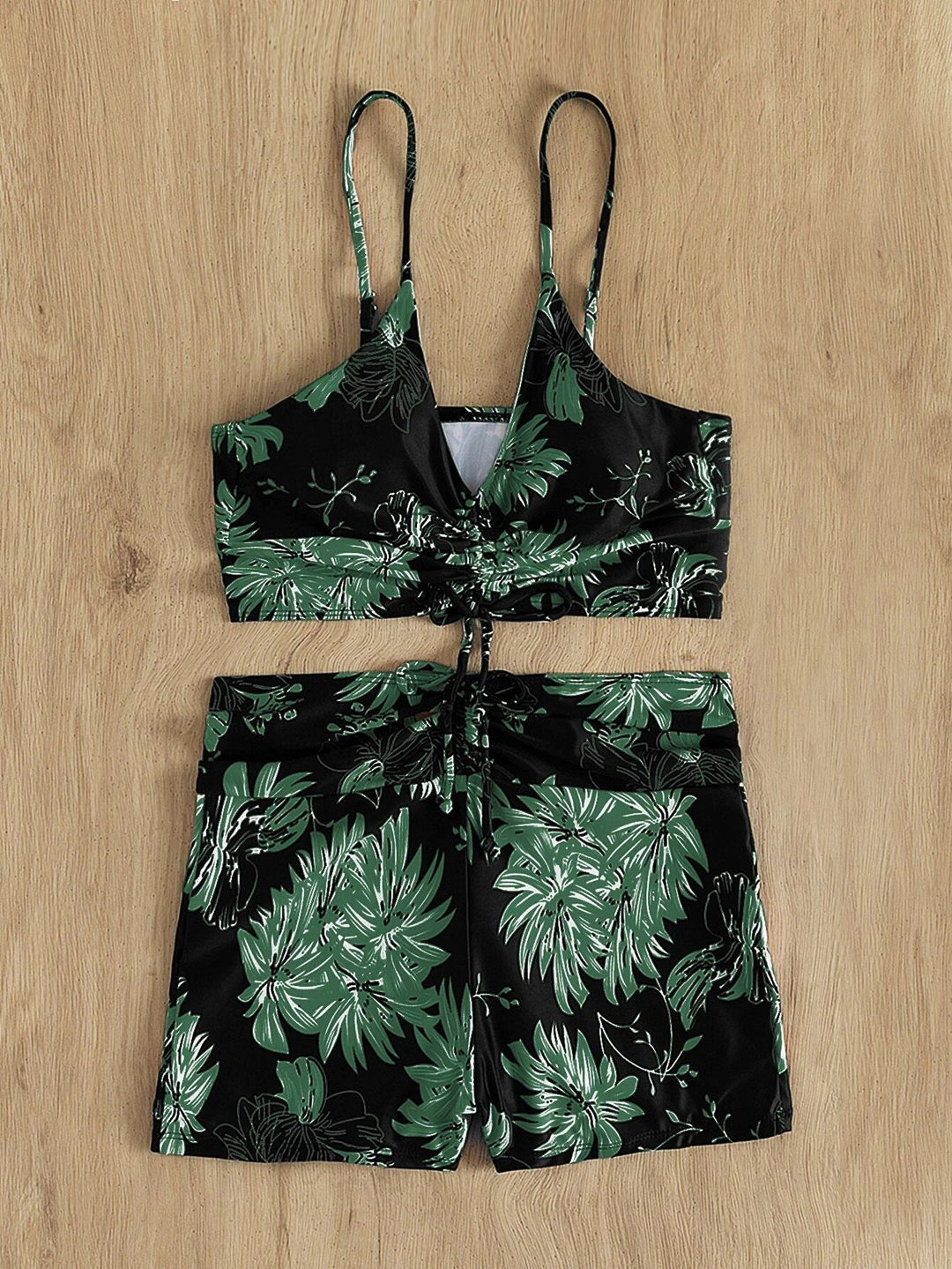Dame Sporty Bandeau bikini sæt med justerbare stropper og flæsedesign Stilla