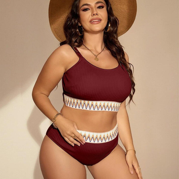 Dame Sporty bikini sæt med høj talje og elastisk bånd Skovae