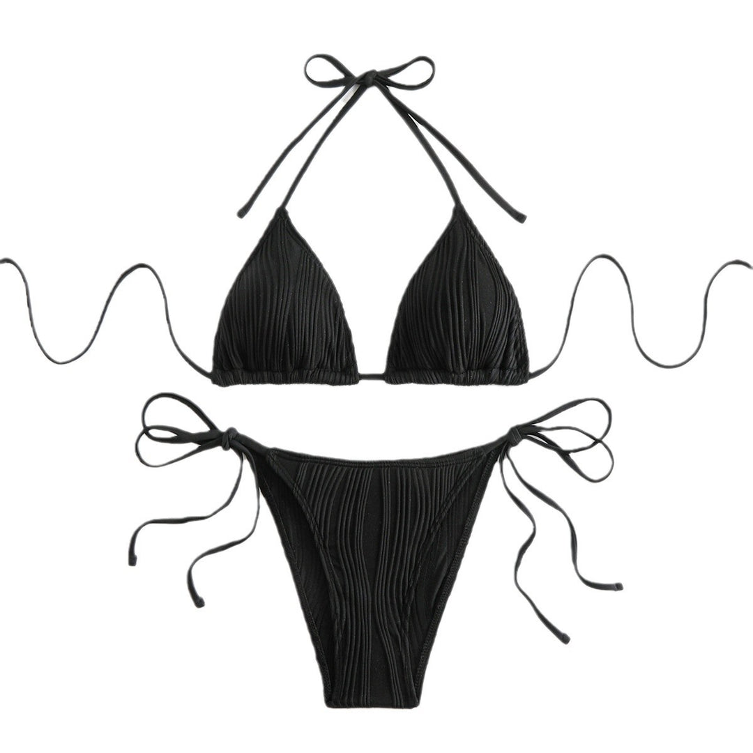 Dame Struktureret Trekant-Bikini-Sæt Stilla 1750838749