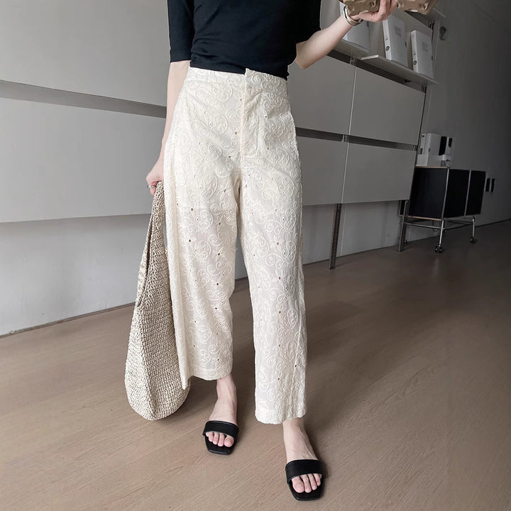 Dame elegant bomuldsbukser Stilla