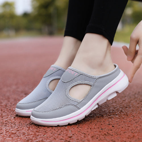 Dame nan åndbart netstof-slip-ons med ergonomisk komfortbund Skovae