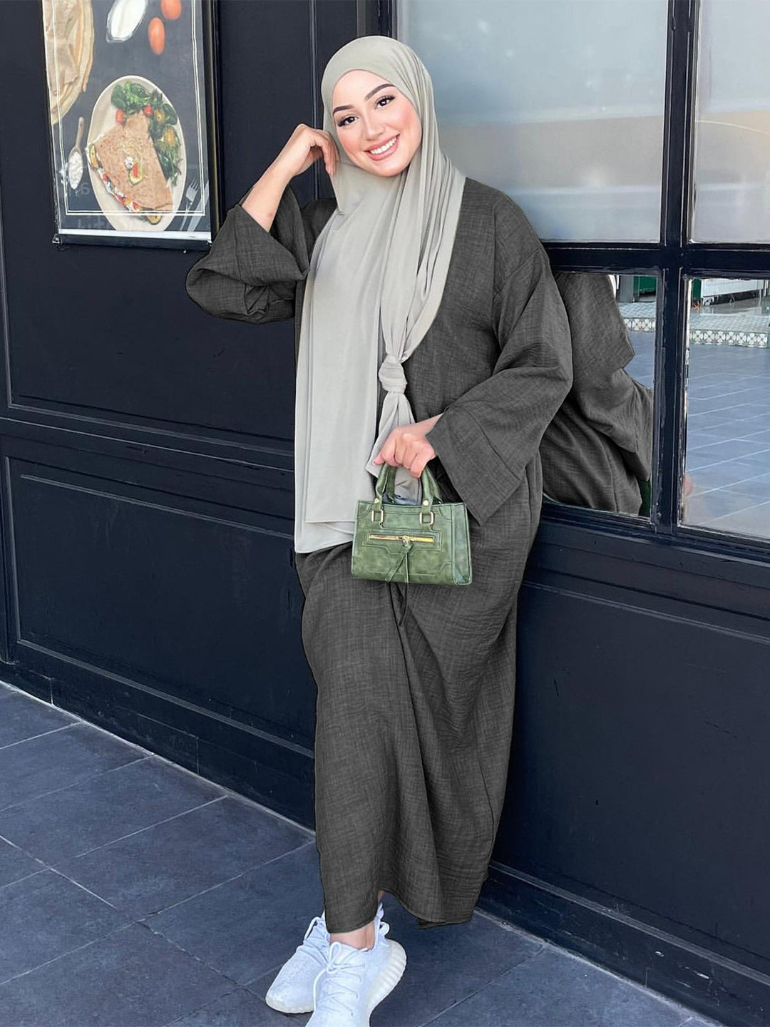 Dame Mode Kaftan med Bred Skæring Stilla