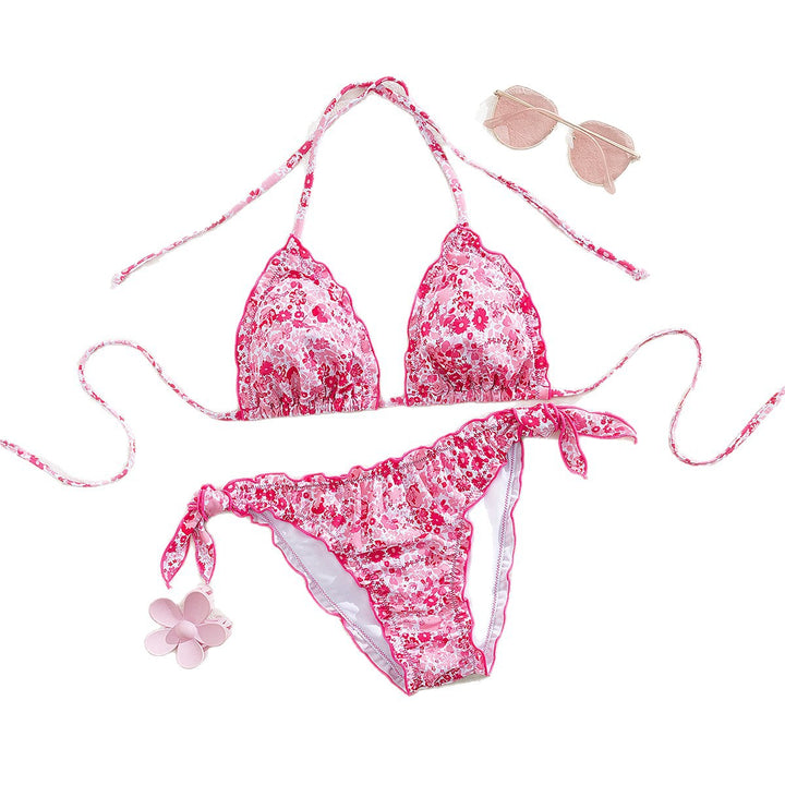 Damer floral mønstret trekant-bikini Skovae