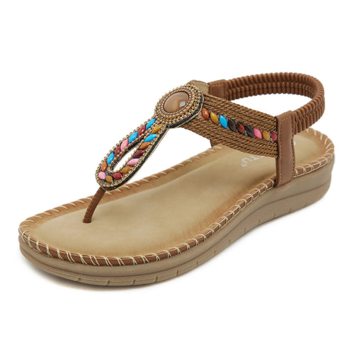 Dame flip-flops med farverige smykker og ergonomisk fodbund Stilla