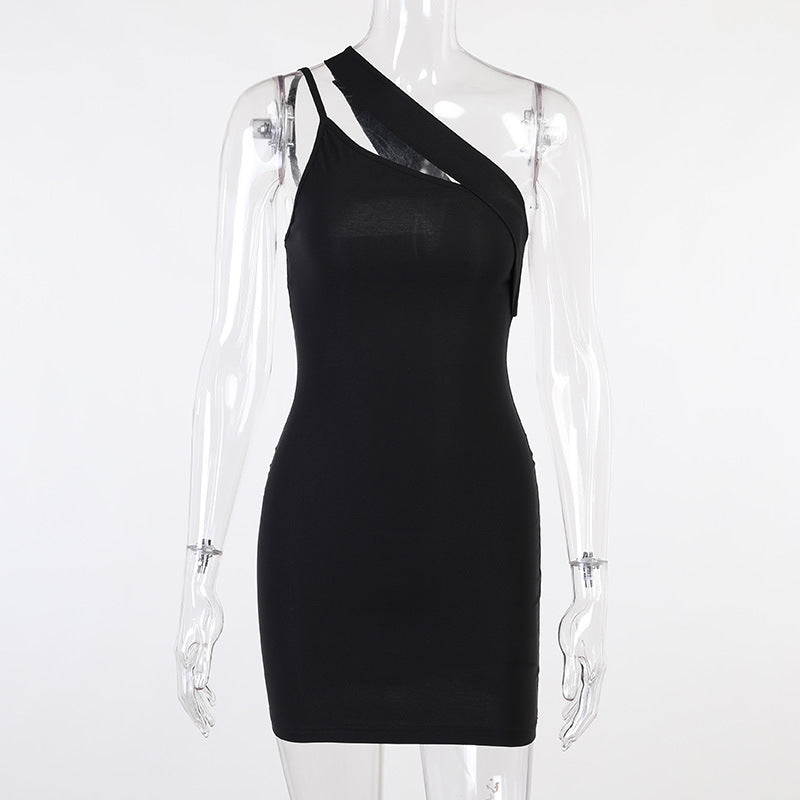 Stilla | Ærmeløs Bodycon Mini Kjole Med En Side Strop