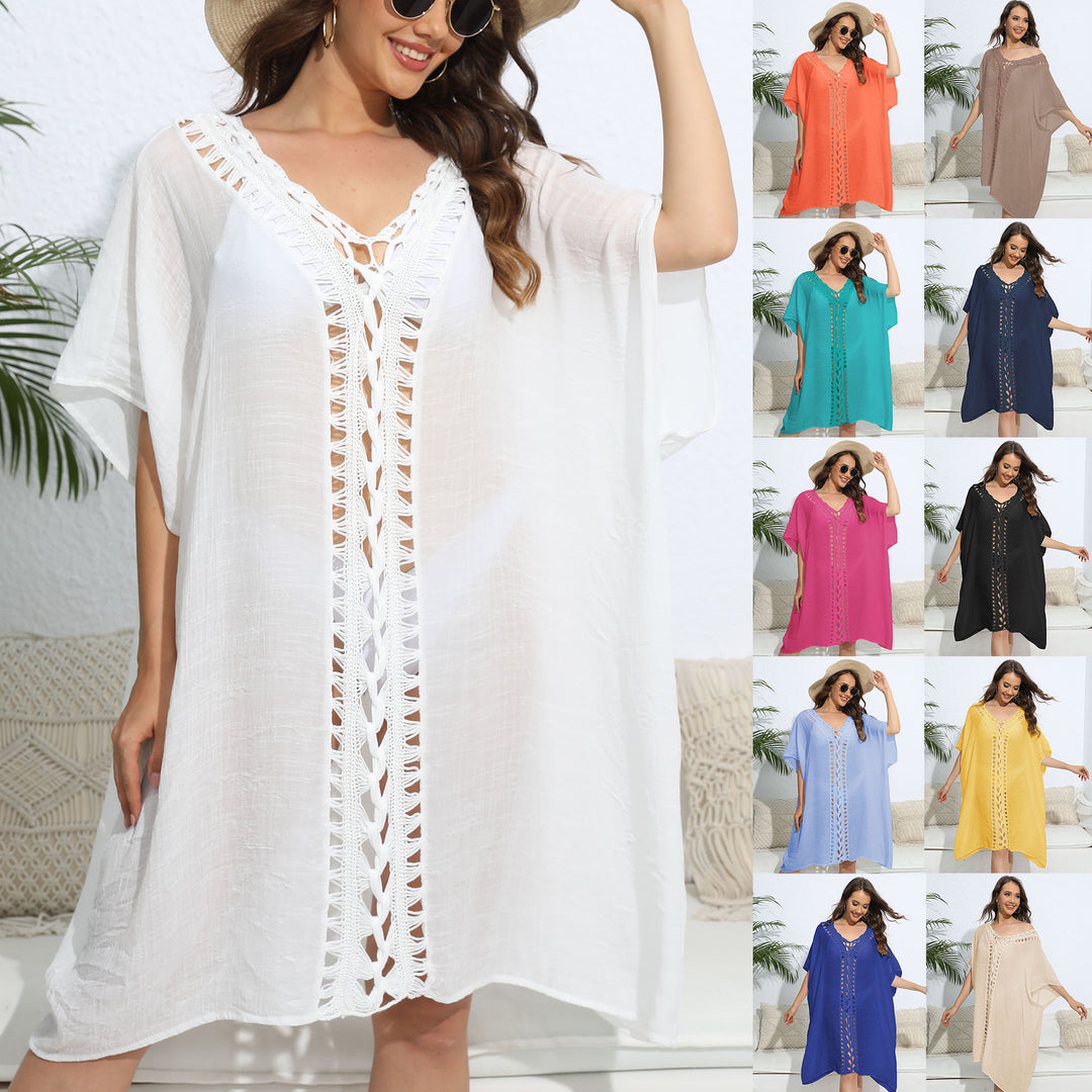 Dame Gitterdetalje Strand Kaftan Stilla