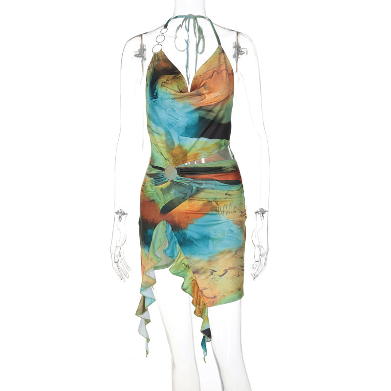 Dame Elegant Wrap Dress med raffineret vanddesign Skovae
