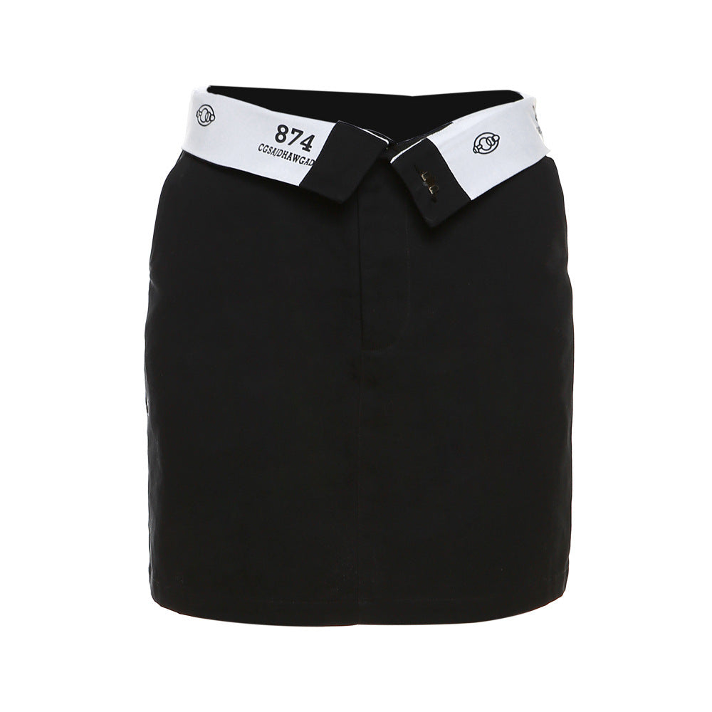 Dame mini nederdel med elegant stribet talje Stilla