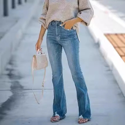 Dame tidløse jeans i moderne snit med cropped ben Skovae