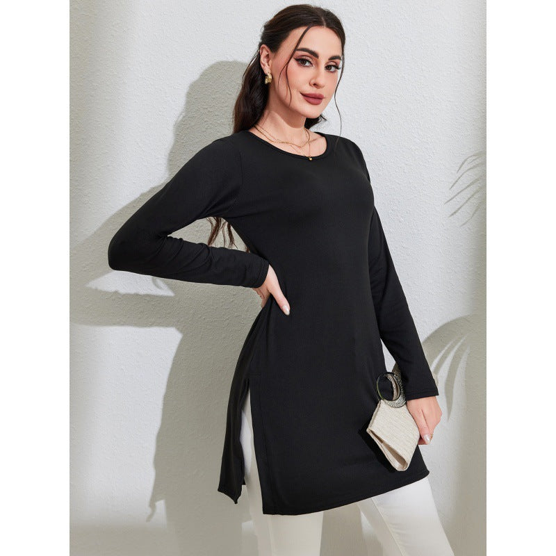 Dame Langærmet Bodycon Tunika Kjole Stilla