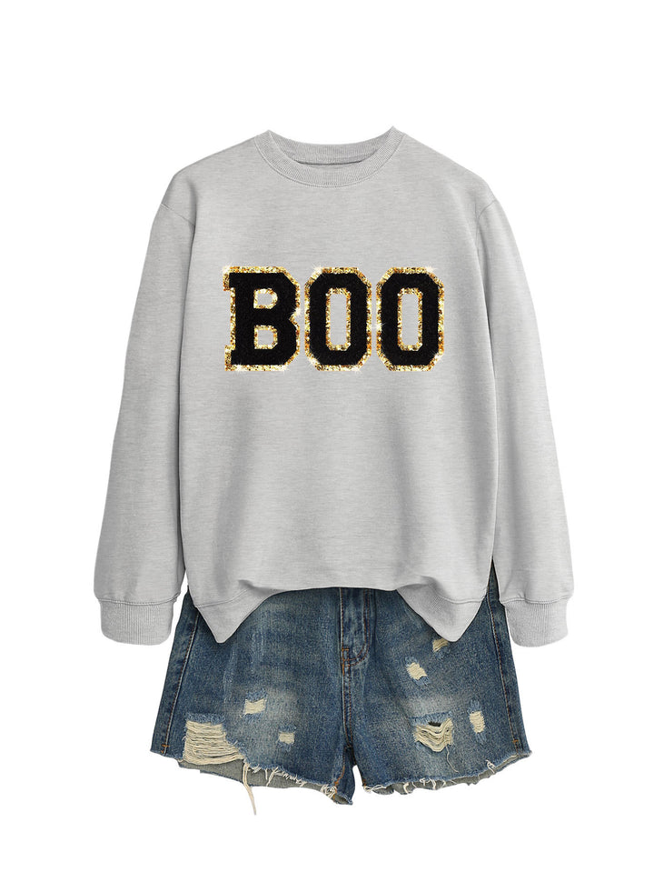 Dame sweatshirt med glitrende print Stilla