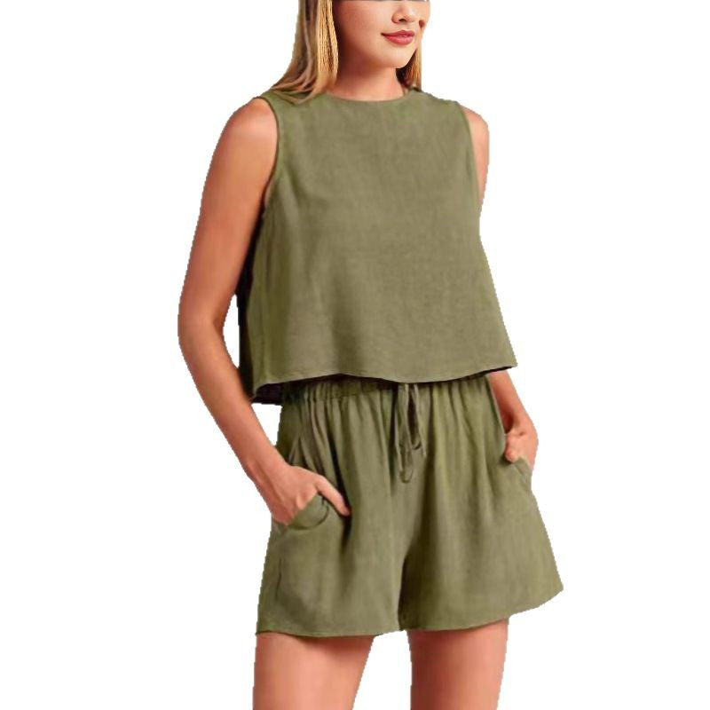 Dame Relaxed Fit To-delt Shorts Sæt Stilla