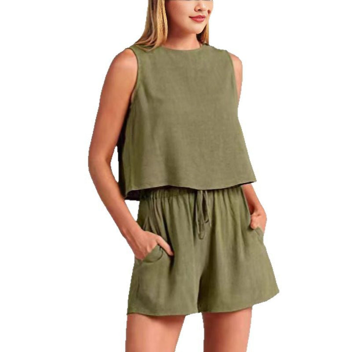 Dame Relaxed Fit To-delt Shorts Sæt Stilla