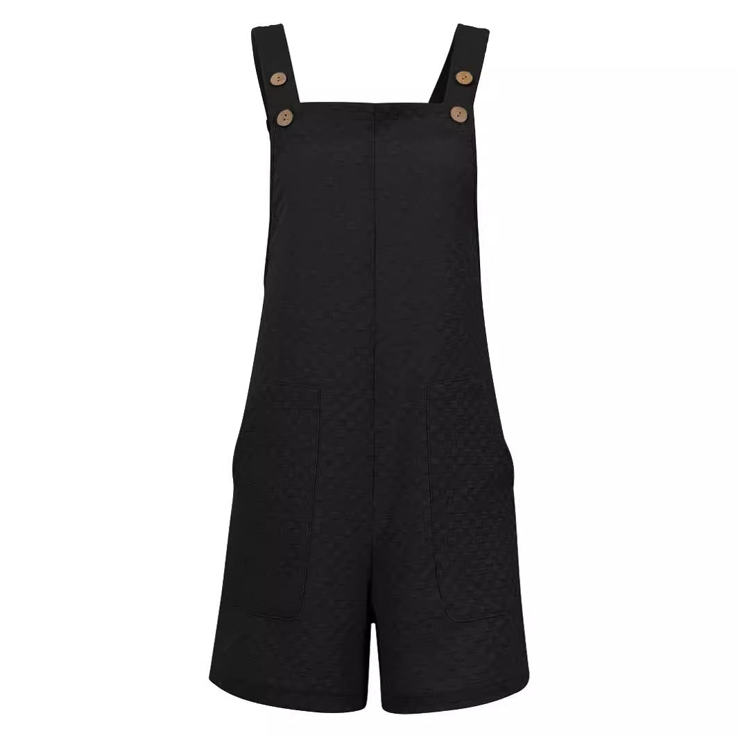Dame sommer jumpsuit med knapdetaljer og sidelommer Stilla