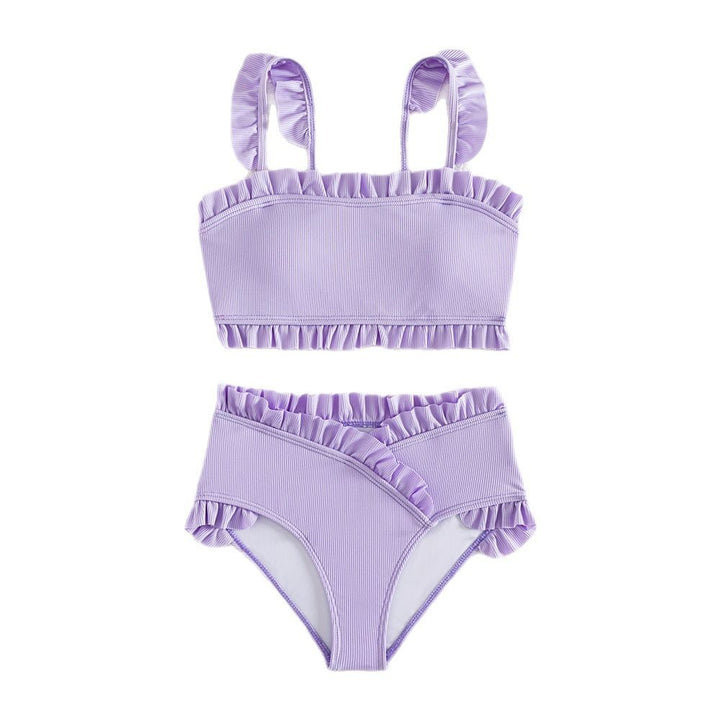 Dame bikini sæt med flæse detaljer og høj talje snit Stilla