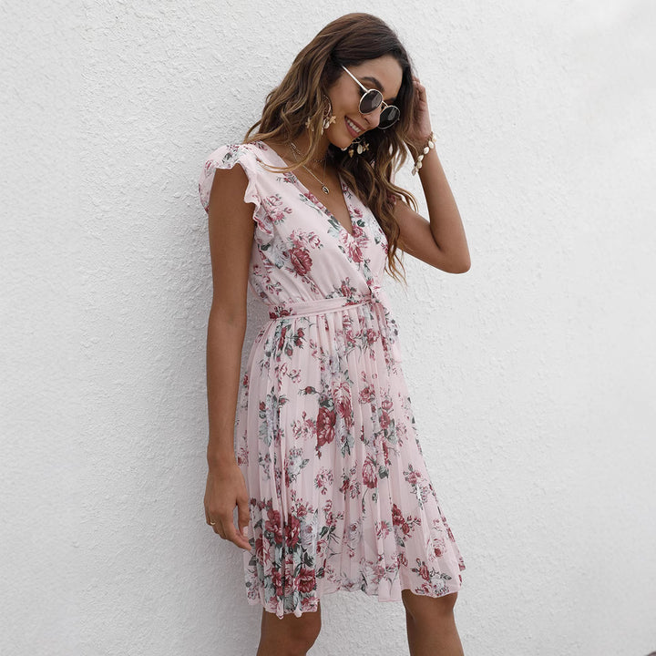 Dame sommerkjole med blomstermotiv Stilla