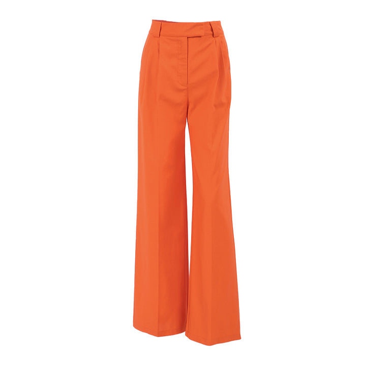 Dame bred High-Waist-bukser med elegant folderstruktur og flot fald Stilla
